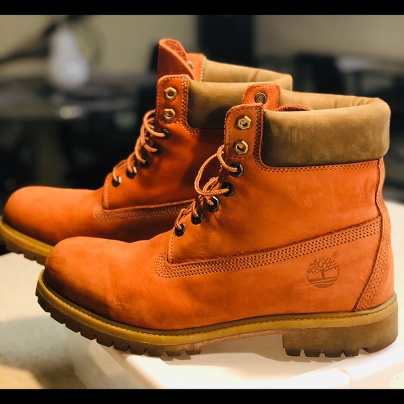 timberland boots black and orange